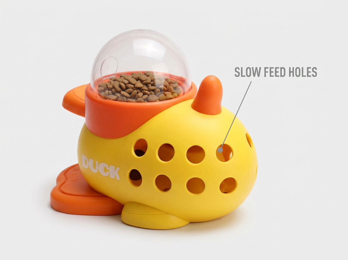 Interactive Cartoon Duck Dog Puzzle Feeder