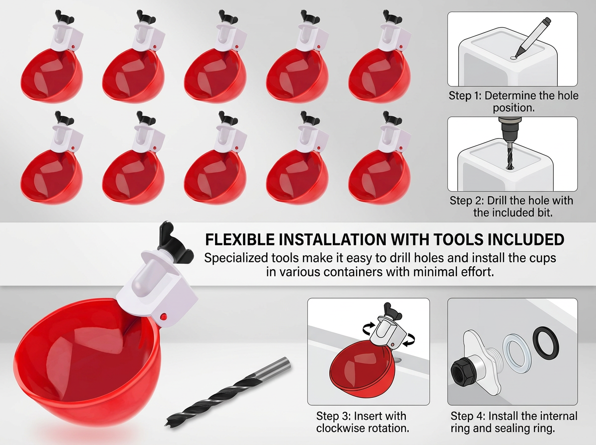10 Pcs Chicken Waterer