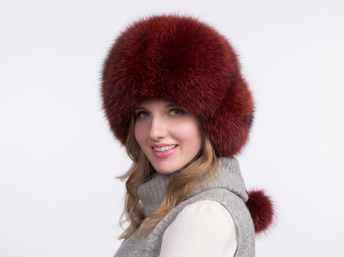 100% Natural Fox Fur Hat Women Cap Thick Fur Cap Winter Warm Hat Female Fashion For Women Hat With Earmuffs Hat