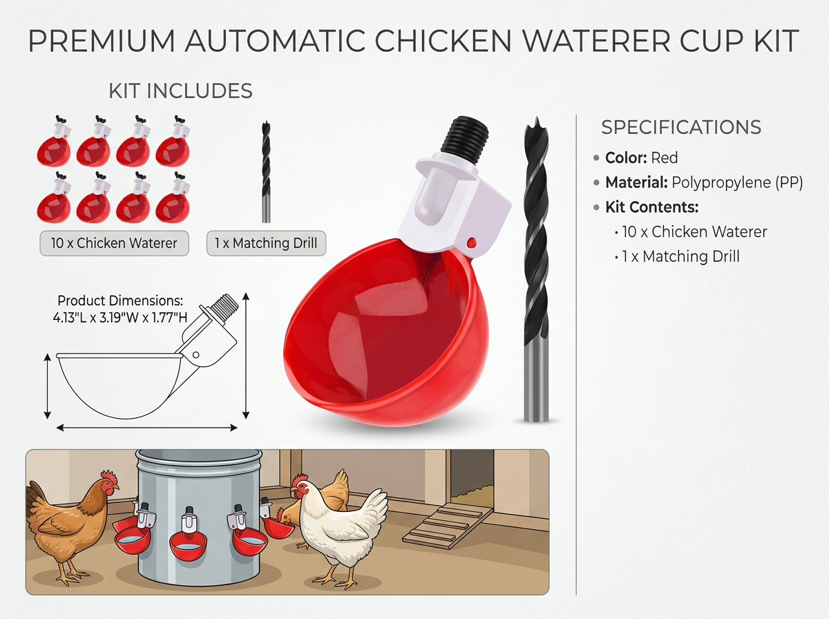 10 Pcs Chicken Waterer