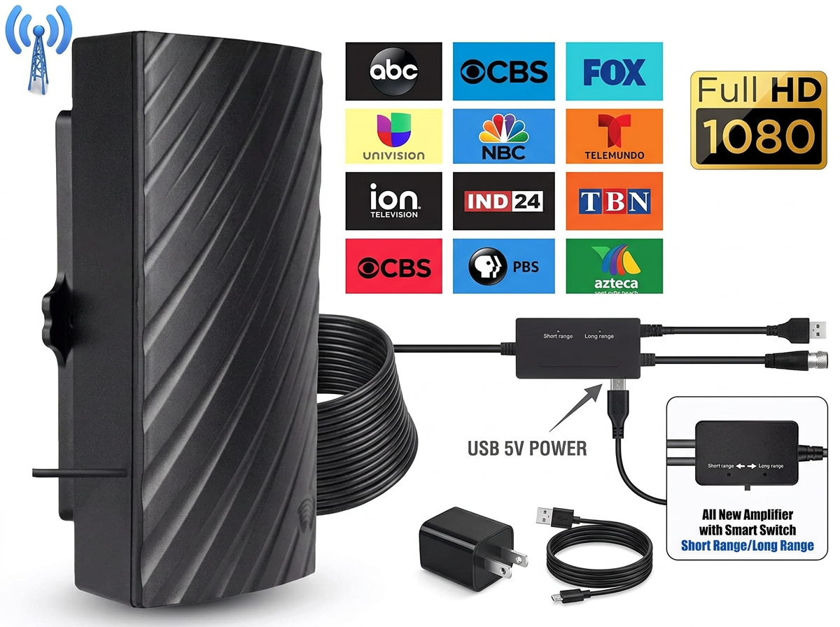 Long Range Indoor HDTV 4K Digital Antenna 600 Miles