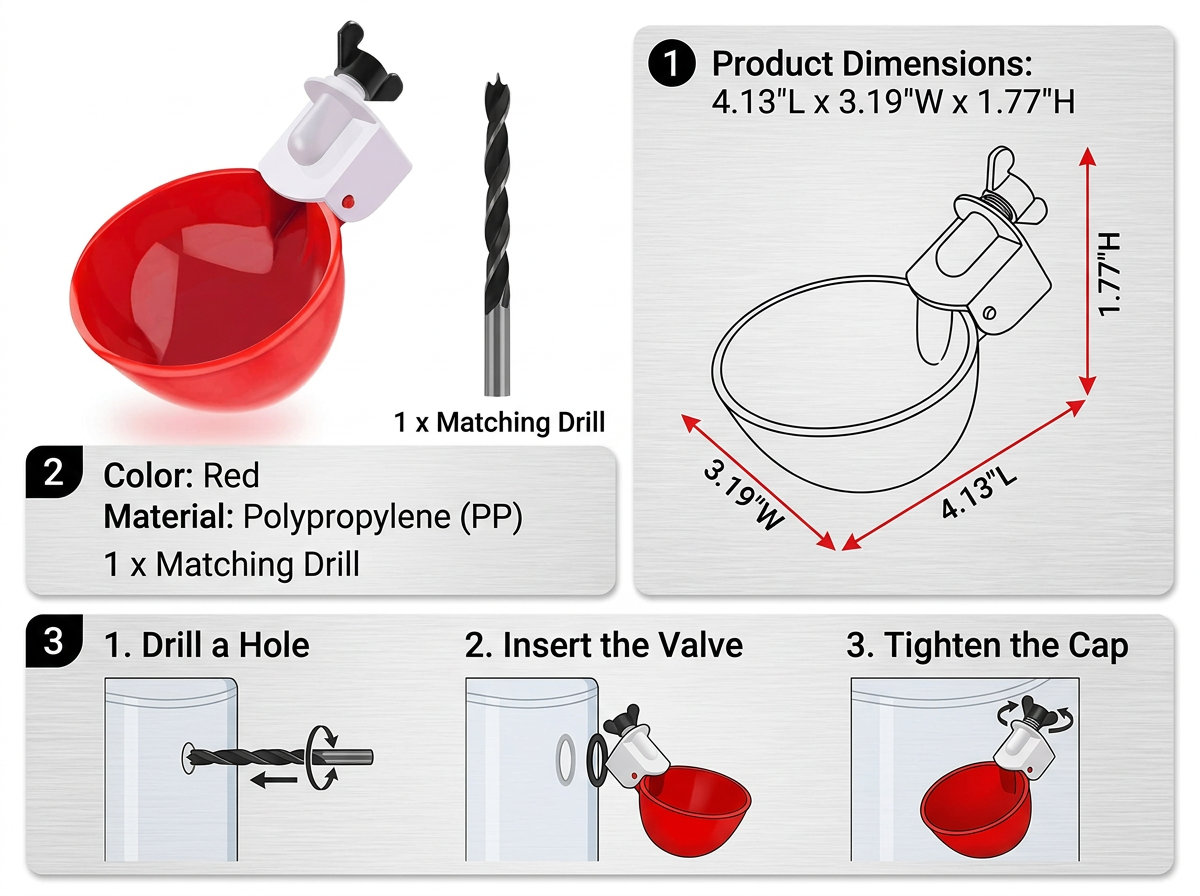 10 Pcs Chicken Waterer