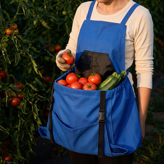 Durable Harvesting Apron With Drop-Release Pouch