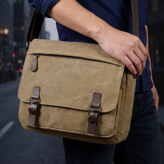 Mens Canvas Satchel Messenger Sling Bag