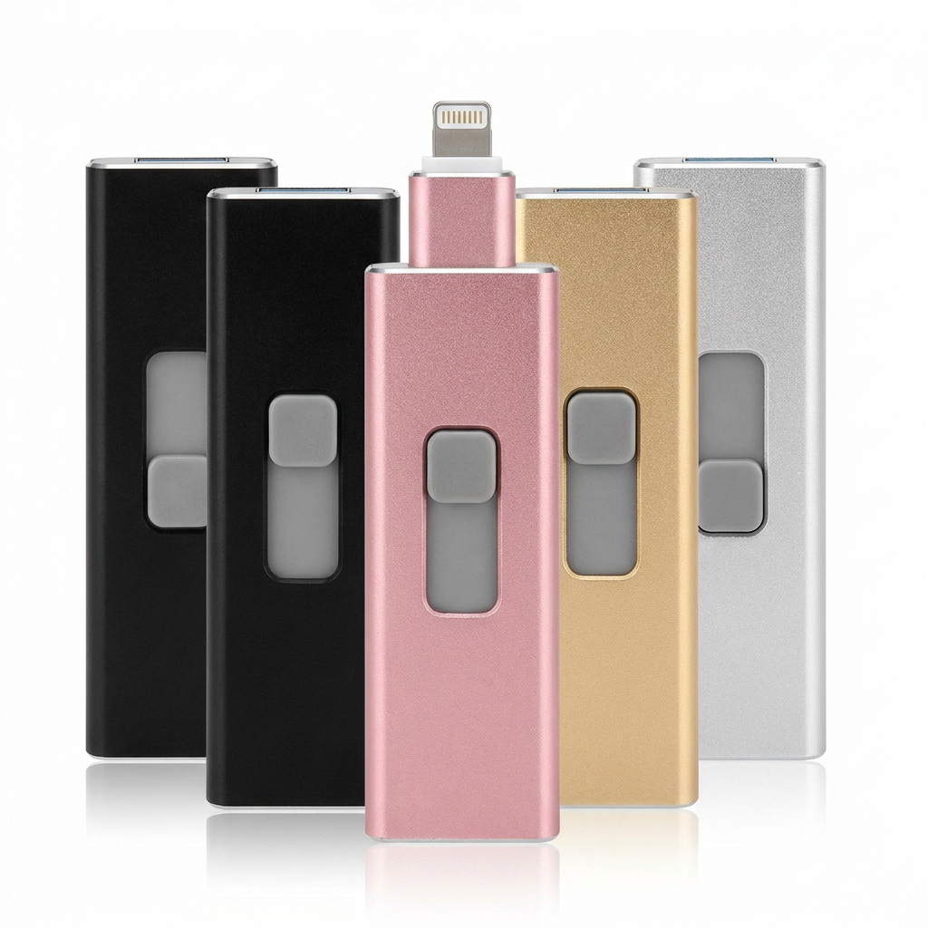 4-in-1 Phone Flash Drive 32GB – Lightning, USB-C, Micro USB & USB-A (CLAUDE VERSION 2)