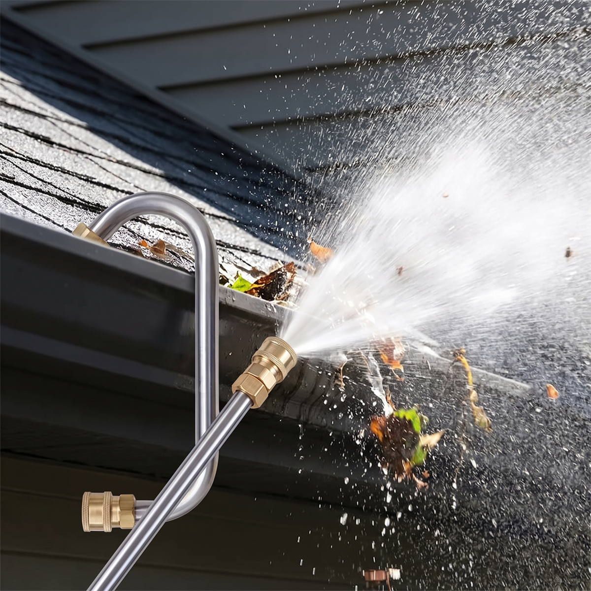 4000 PSI Telescoping High Pressure Washer Wand Set for Gutter & Roof Drainage & Walls Cleaning