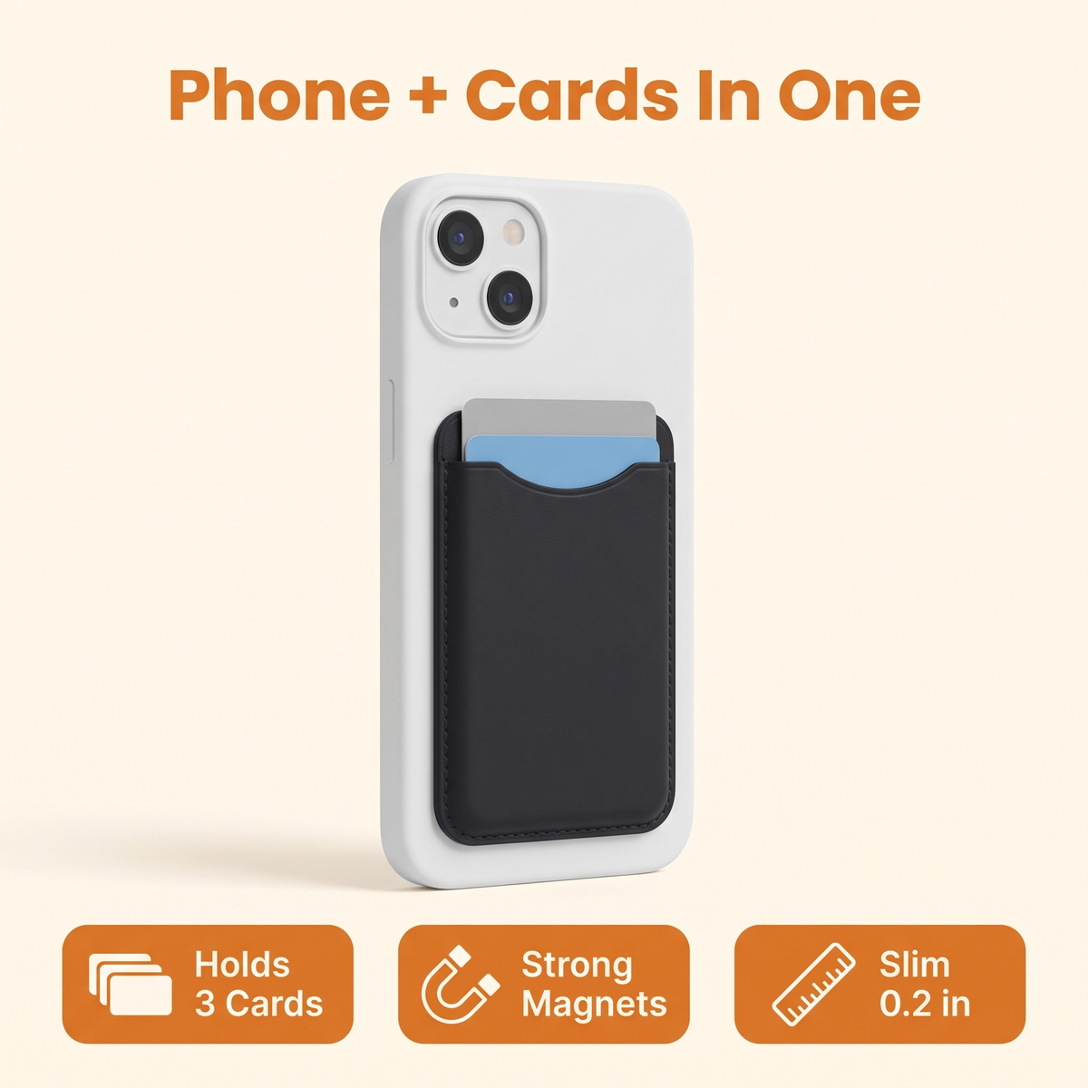 Magnetic Leather Card Holder Wallet for iPhone