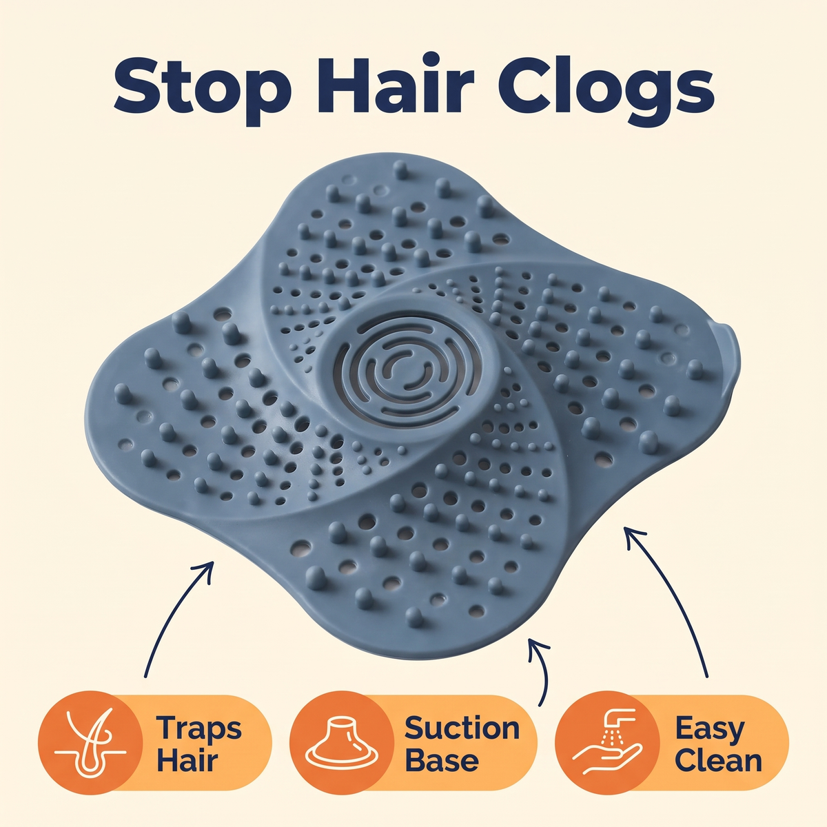 Anti Blocking Spiral Shower Drain Hair Catcher