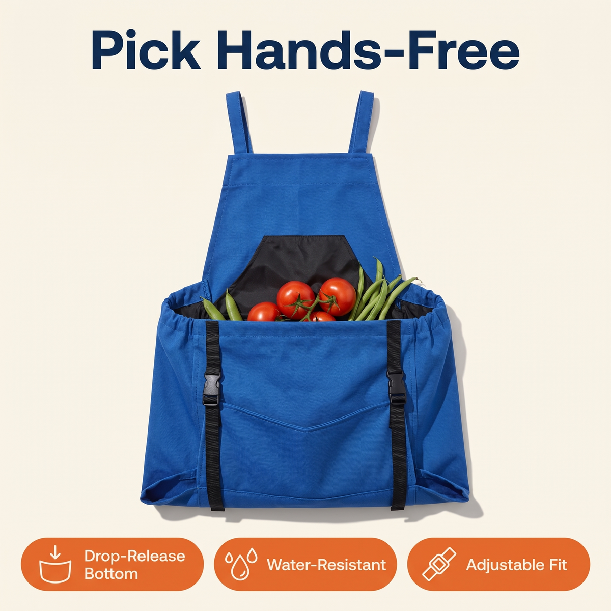 Durable Harvesting Apron With Drop-Release Pouch