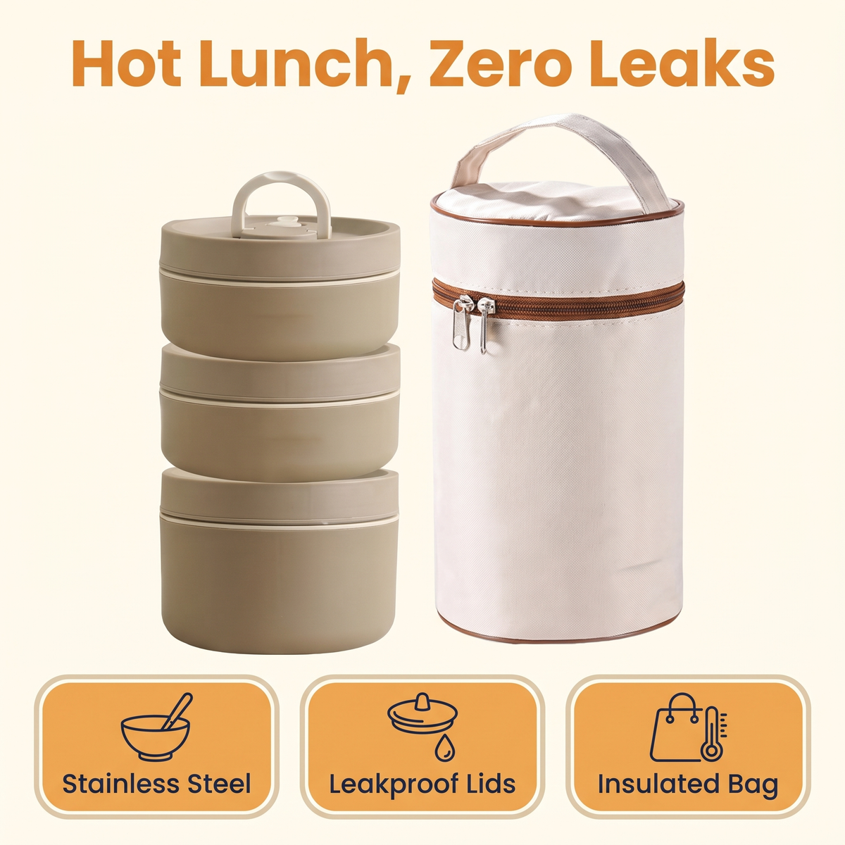 Lunch Box Stainless Steel Insulated Food Container Full Set
