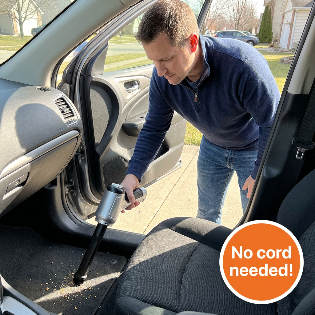 Cordless Car Vacuum Cleaner – 95000Pa Handheld Vacuum & Air Blower with Brushless Motor, 4000mAh USB Rechargeable
