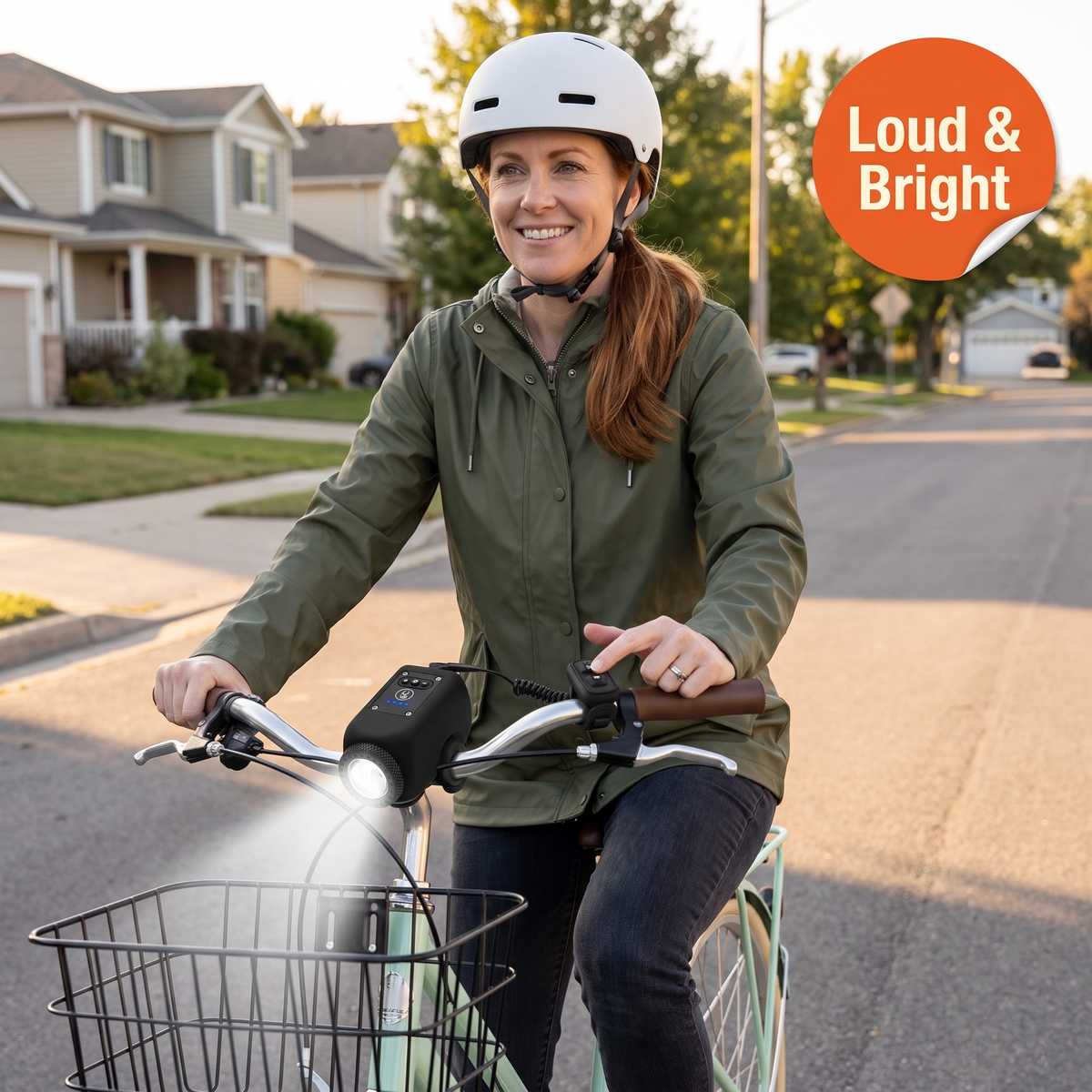 Electric Bike Horn and Front Light