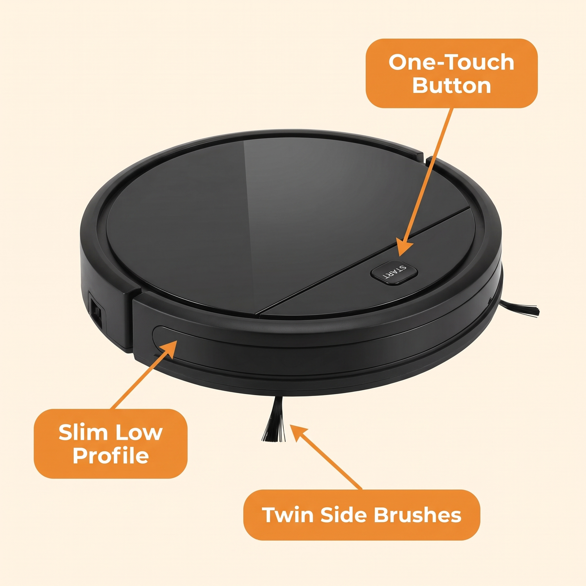 Smart robot vacuum cleaner with ultra-quiet cleaning and HEPA filtration