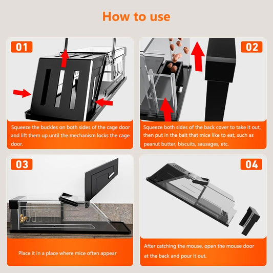 Automatic Mouse Trap Cage with Sensitive Trigger