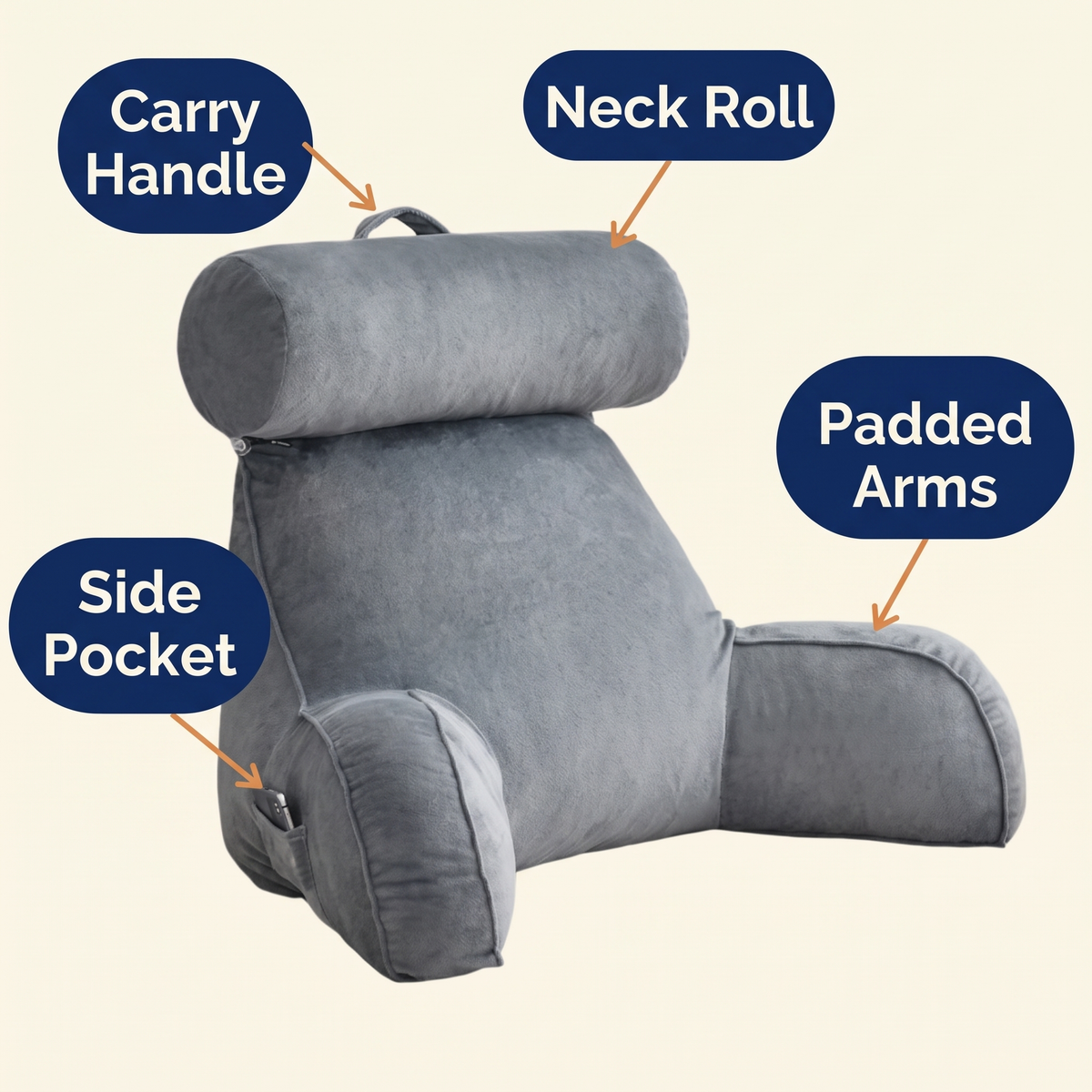 Reading Bed Pillow with Arms