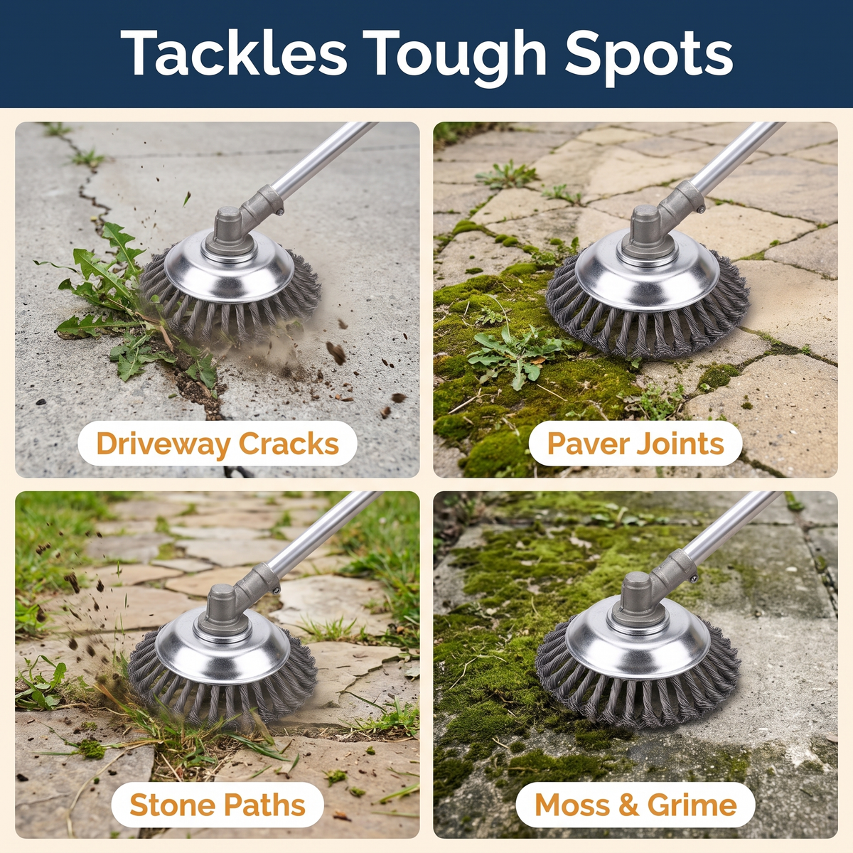 Heavy-Duty Wire Weeding Wheel