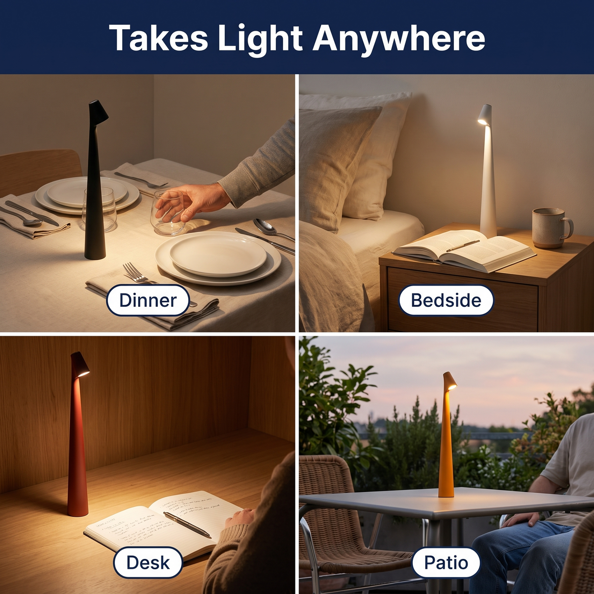 Nordic minimalistic design mood lamp | Wireless | LED | Reading lamp | Dinner lamp