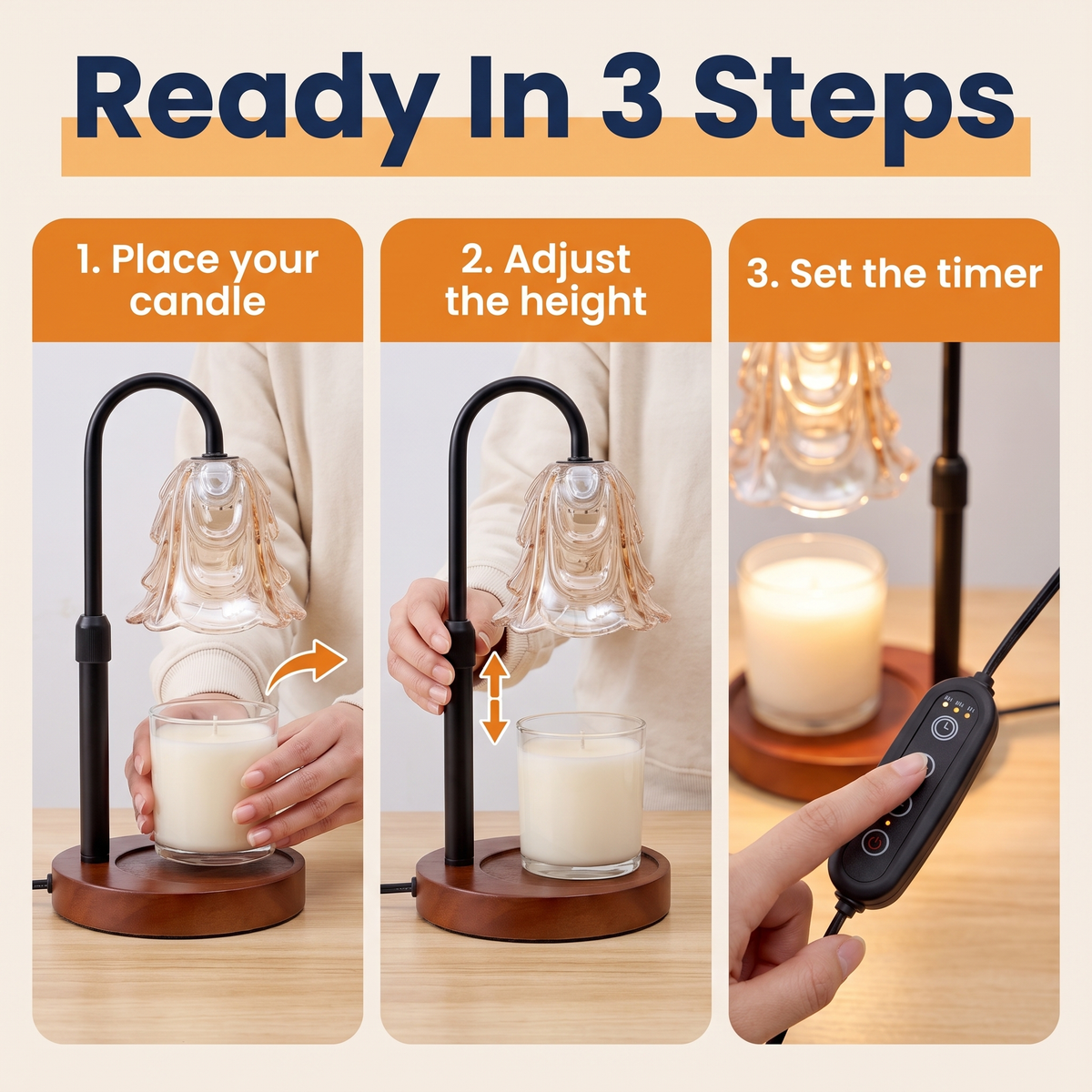 Flower Dimmable Candle Warmer Lamp