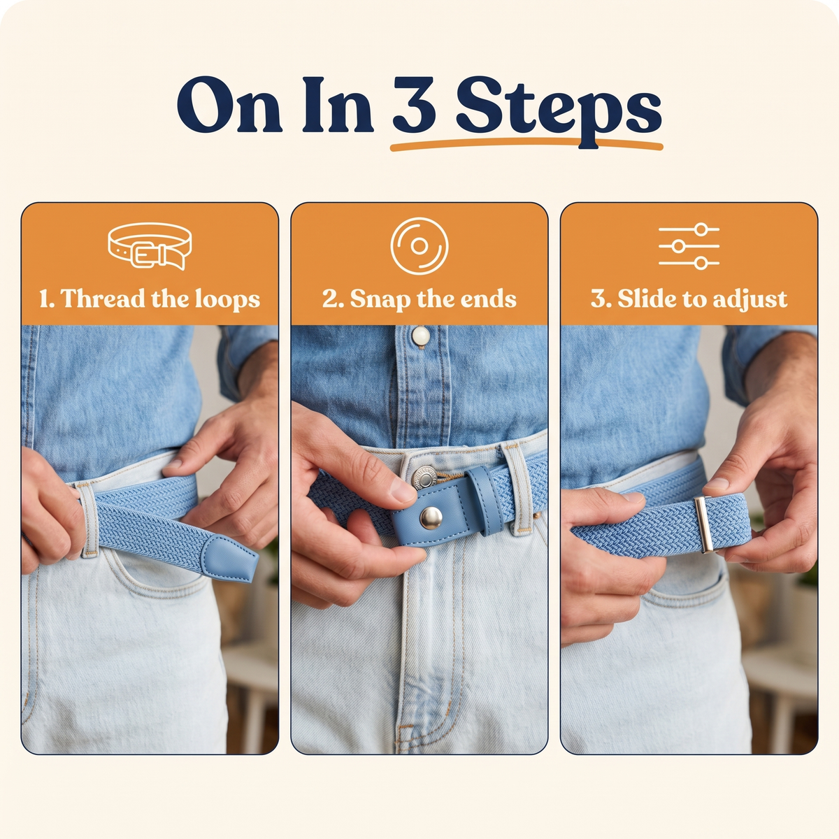 Adjustable Elastic Invisible No Buckle Belt
