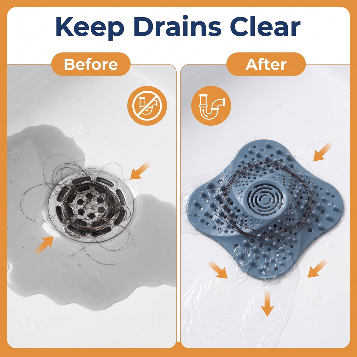 Anti Blocking Spiral Shower Drain Hair Catcher