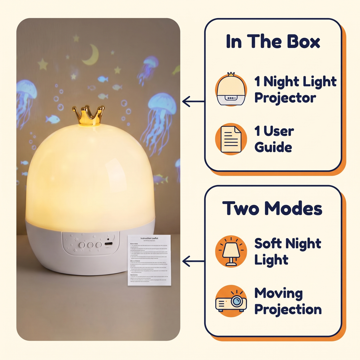 Children’s Night Light and Ocean Projection Lamp