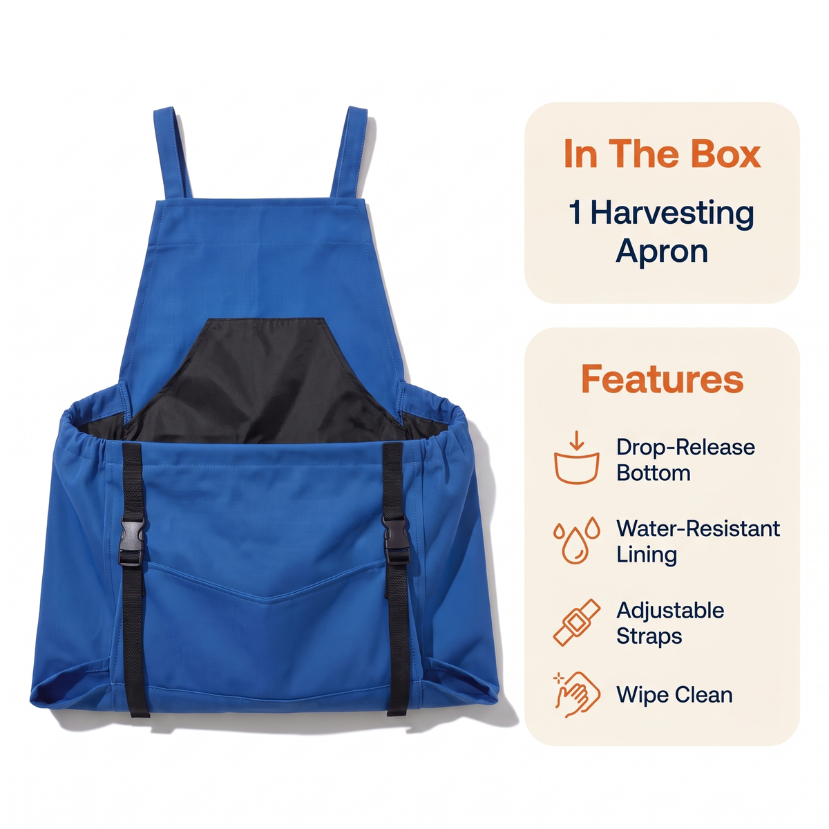 Durable Harvesting Apron With Drop-Release Pouch