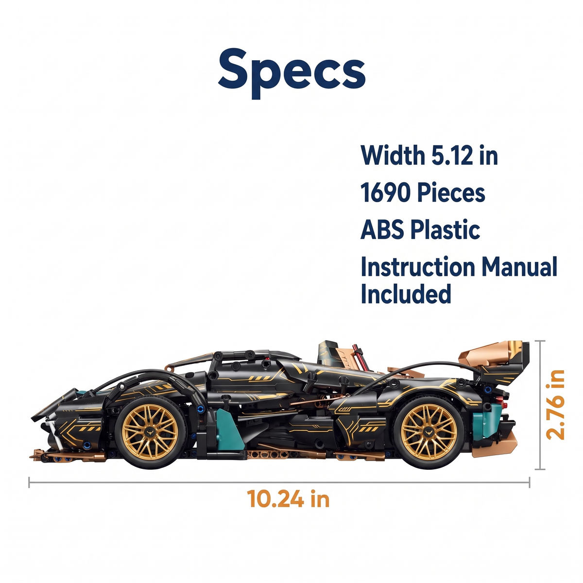 1690 Piece V12 Model Car Building Block Set