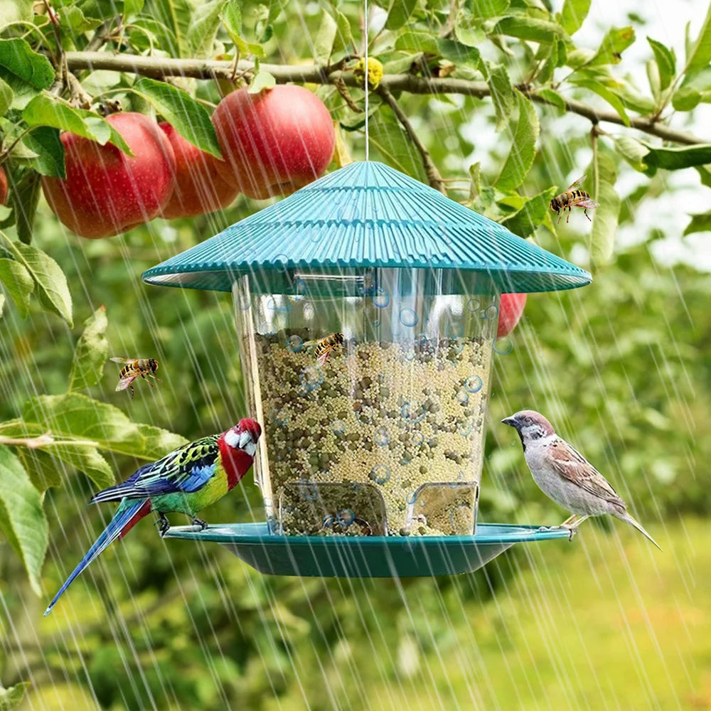 Hanging Bird Feeder with Automatic Seed Dispenser