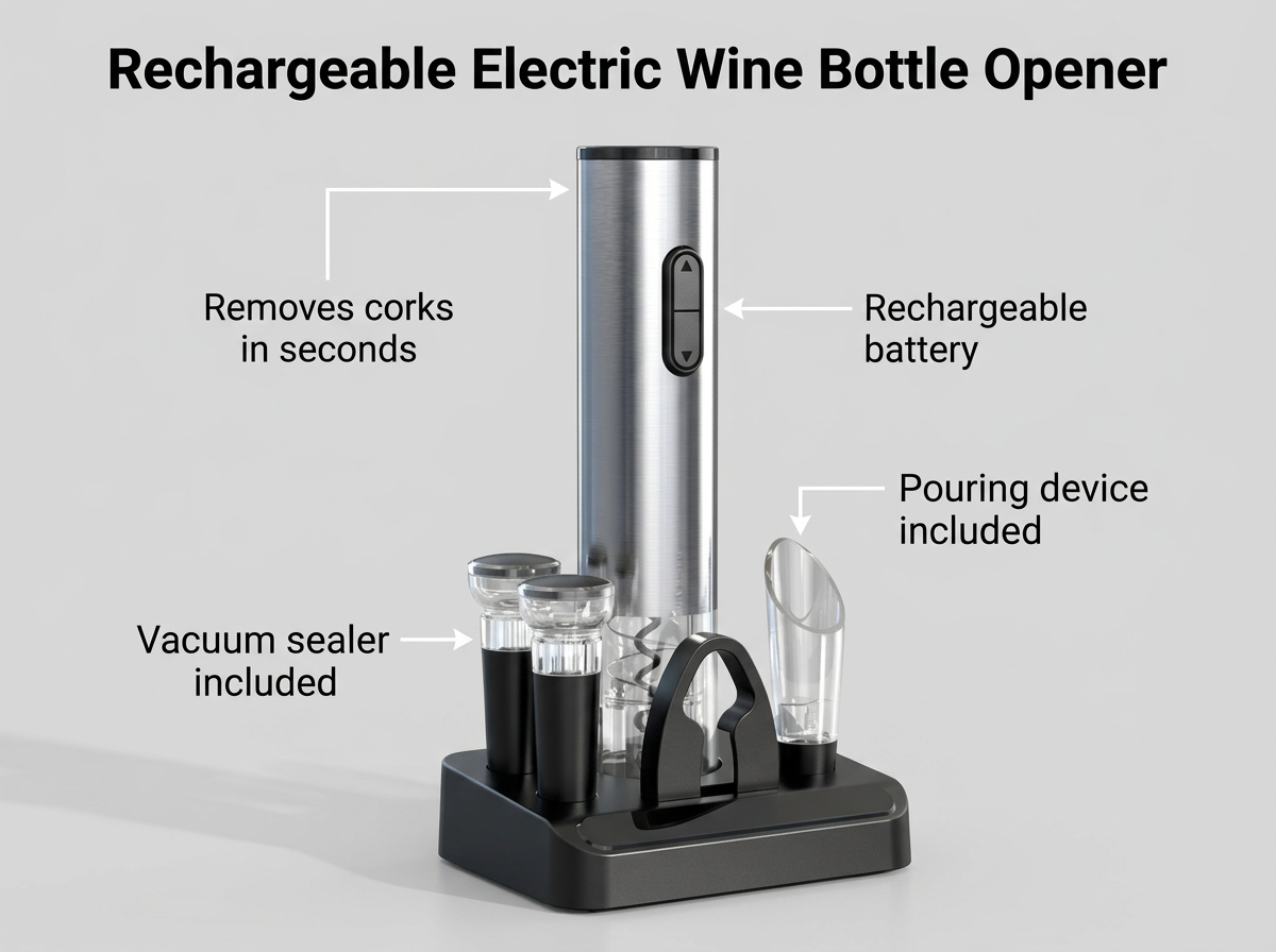 Rechargeable Electric Wine Bottle Opener