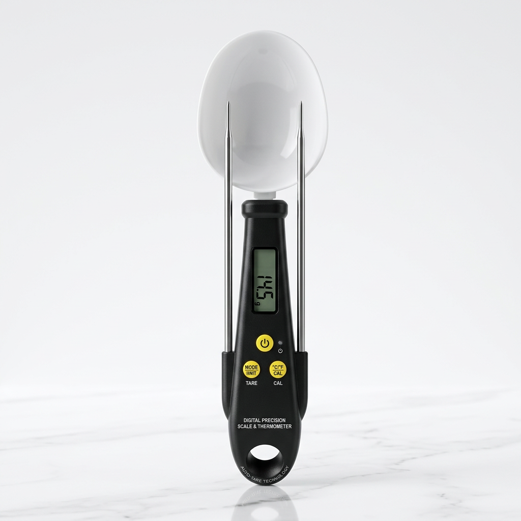 2-in-1 Digital Mini Spoon Scale & Food Thermometer