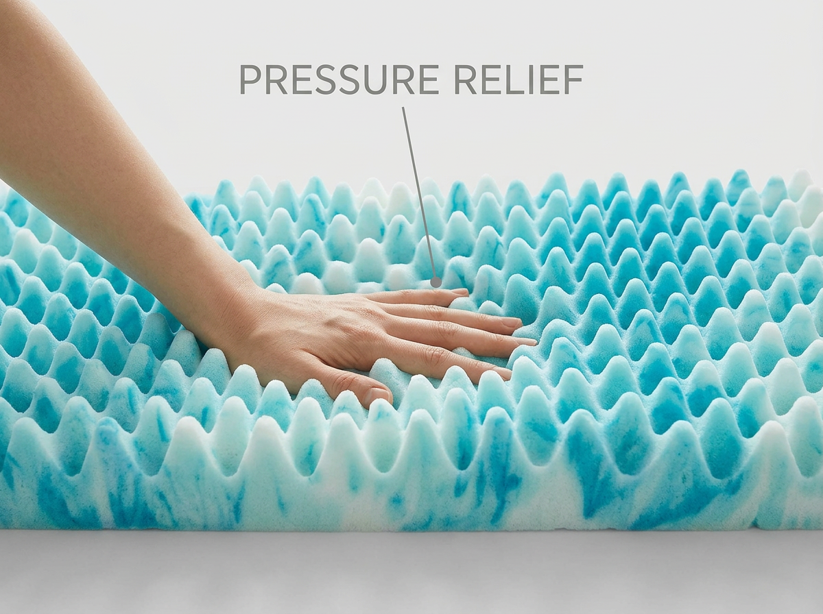 Premium Cooling Egg Crate Foam Mattress Topper