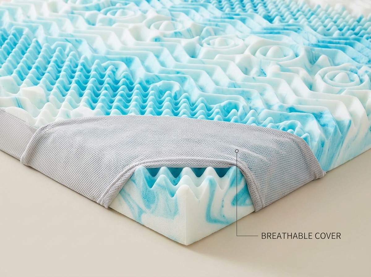 Premium Cooling Egg Crate Foam Mattress Topper