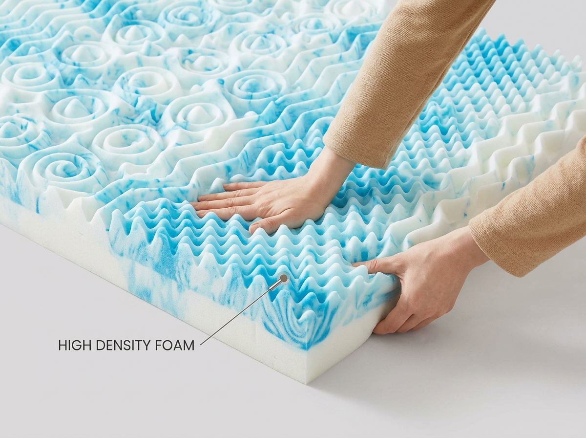 Premium Cooling Egg Crate Foam Mattress Topper