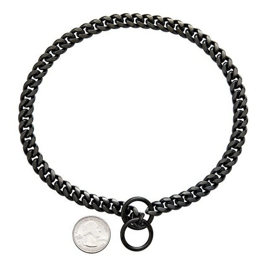 Dog Chain Collar, Black, Gold, Stainless Steel for Dogs Heavy Duty