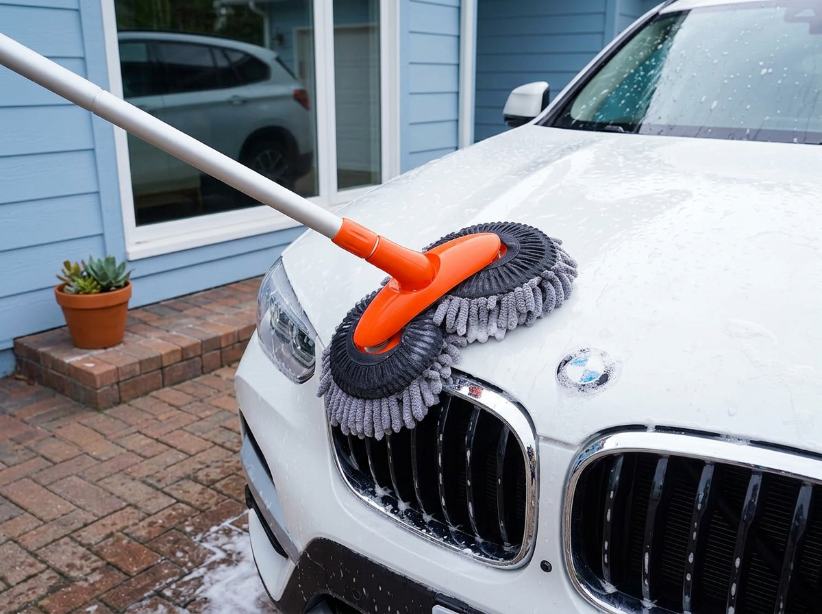 Car Wash Brush with Rotating Head