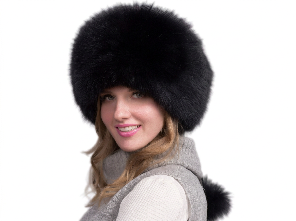 100% Natural Fox Fur Hat Women Cap Thick Fur Cap Winter Warm Hat Female Fashion For Women Hat With Earmuffs Hat