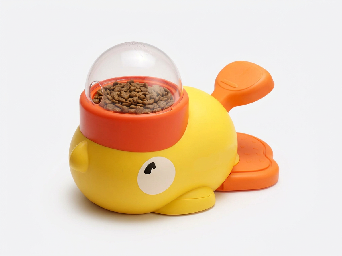 Interactive Cartoon Duck Dog Puzzle Feeder