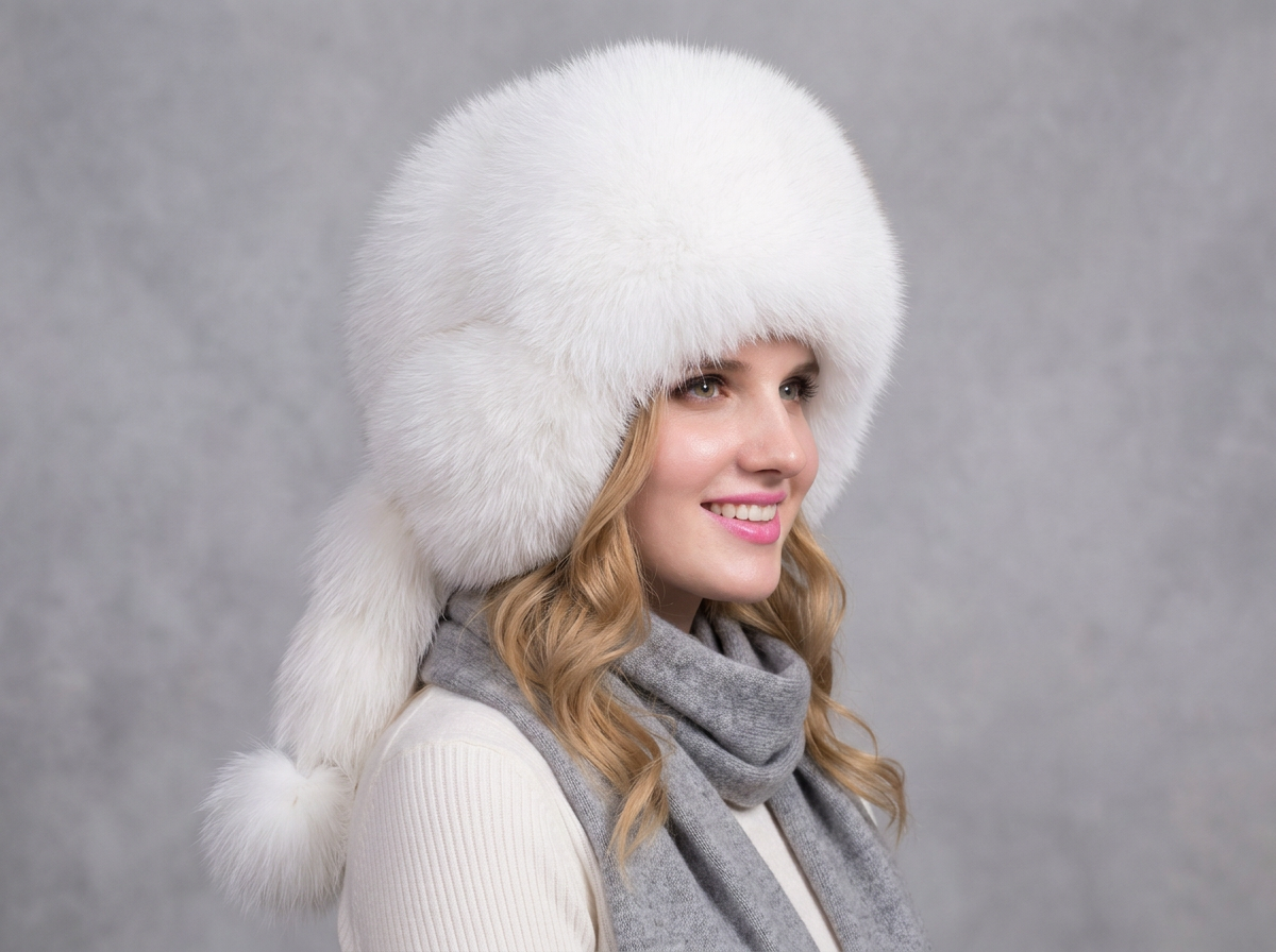 100% Natural Fox Fur Hat Women Cap Thick Fur Cap Winter Warm Hat Female Fashion For Women Hat With Earmuffs Hat
