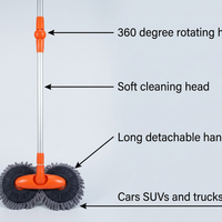 Car Wash Brush with Rotating Head
