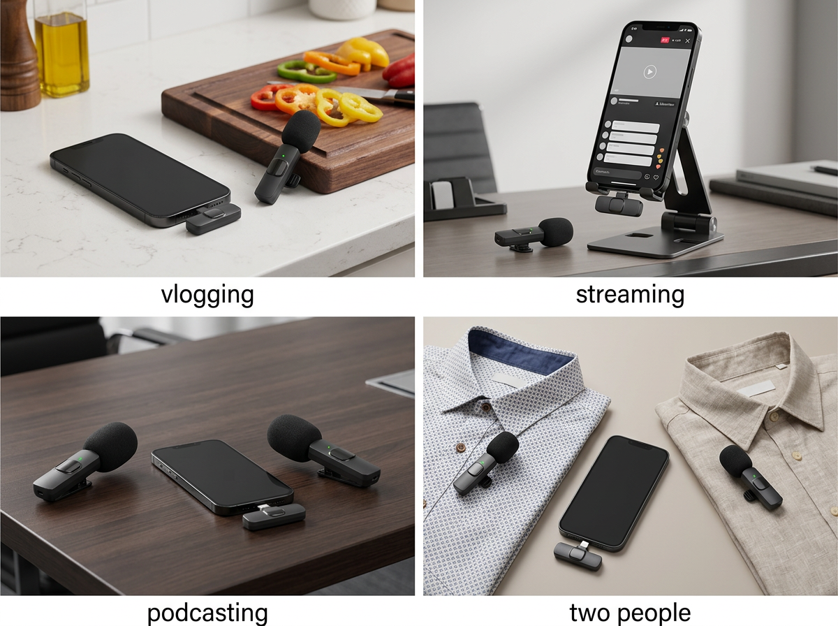 2 Pack Wireless Microphone For Iphone Ipad