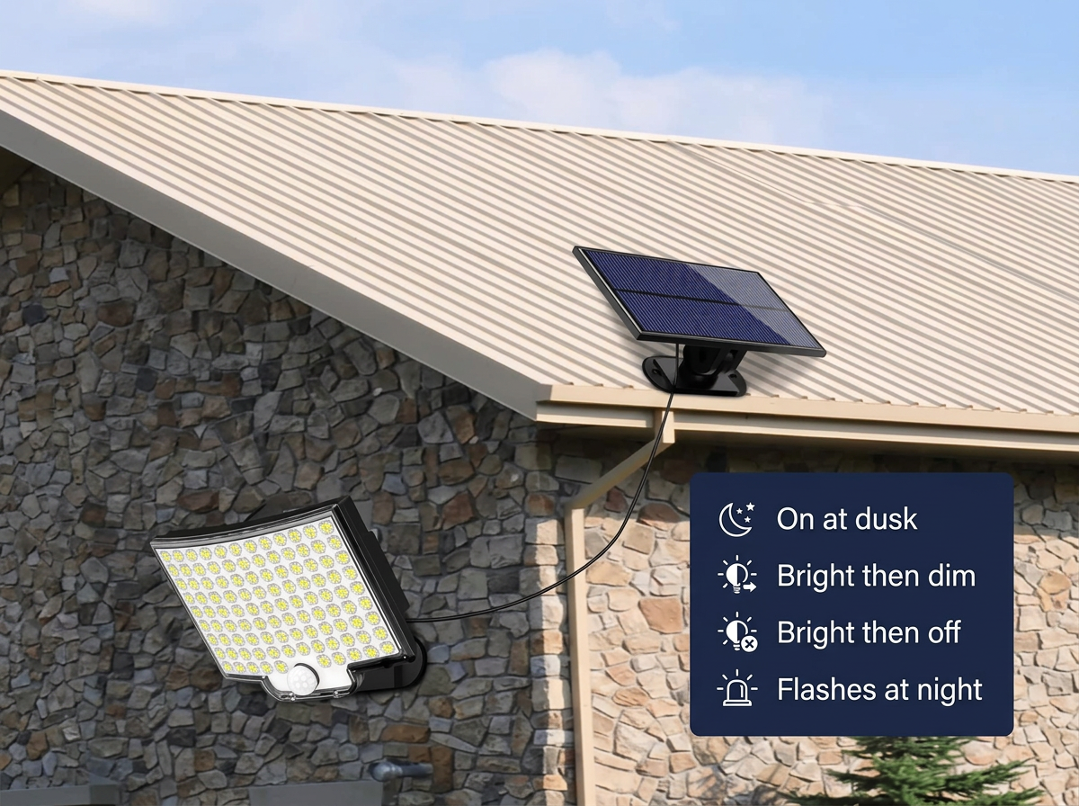 106 LED Solar Outdoor Light With Motion Sensor