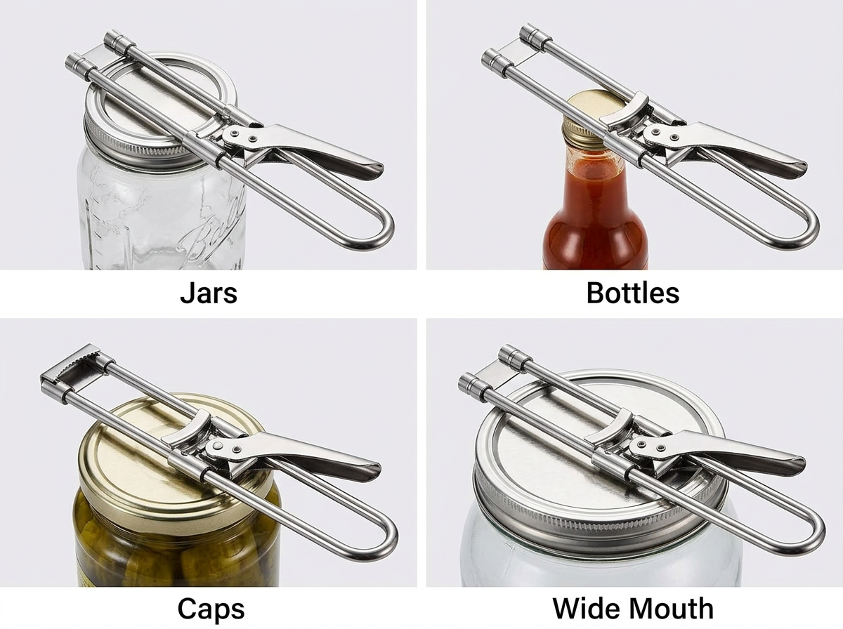 Adjustable Stainless Steel Multi Function Jar Opener