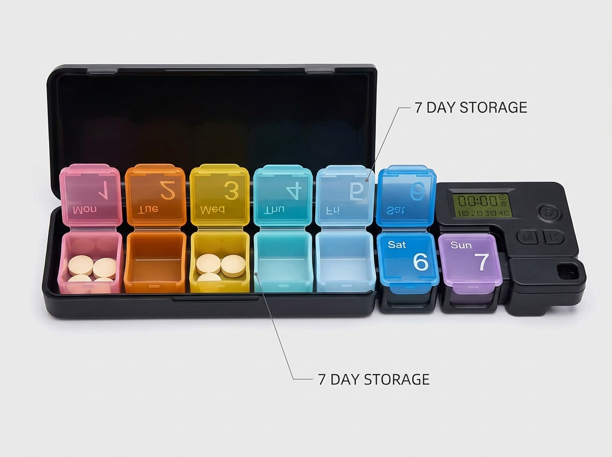 Smart Electronic Weekly Pill Organizer