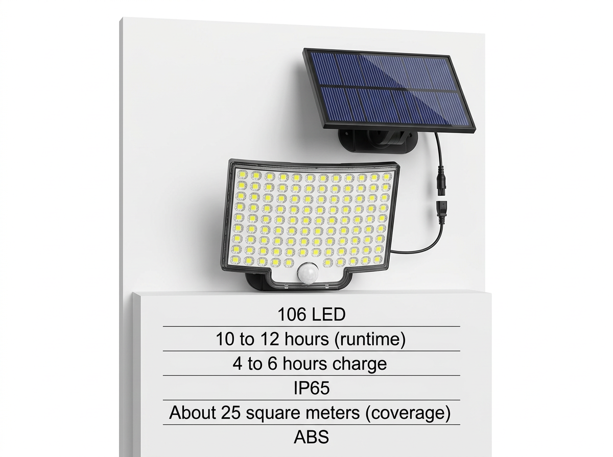 106 LED Solar Outdoor Light With Motion Sensor