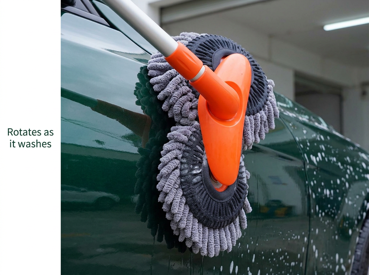 Car Wash Brush with Rotating Head