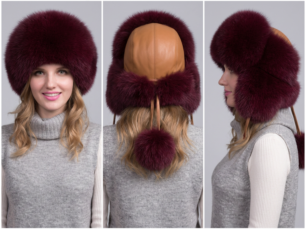 100% Natural Fox Fur Hat Women Cap Thick Fur Cap Winter Warm Hat Female Fashion For Women Hat With Earmuffs Hat