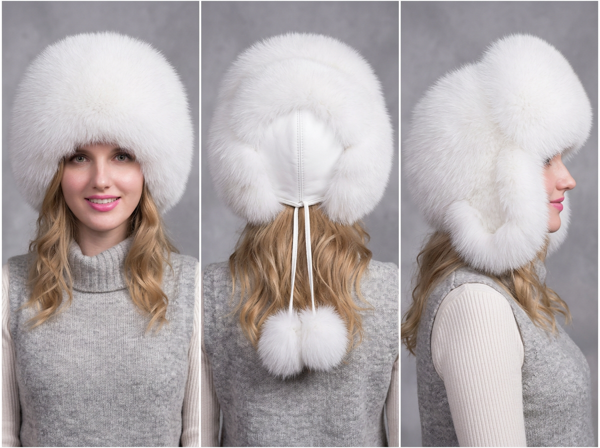 100% Natural Fox Fur Hat Women Cap Thick Fur Cap Winter Warm Hat Female Fashion For Women Hat With Earmuffs Hat