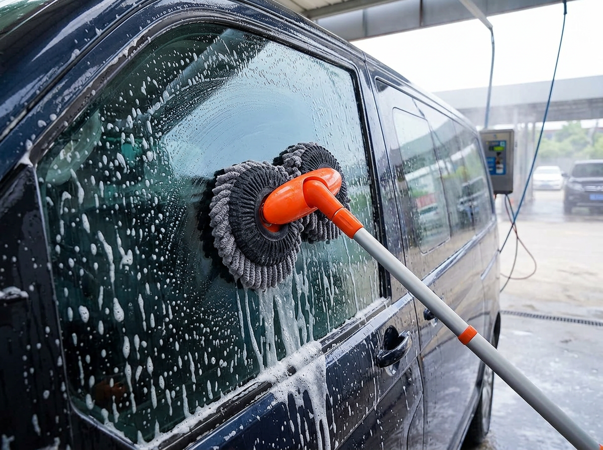 Car Wash Brush with Rotating Head