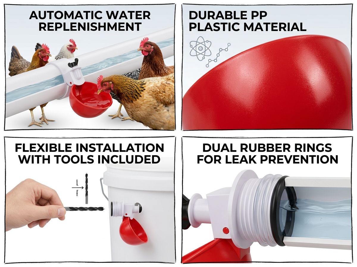 10 Pcs Chicken Waterer