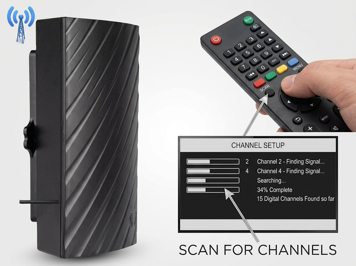 Long Range Indoor HDTV 4K Digital Antenna 600 Miles